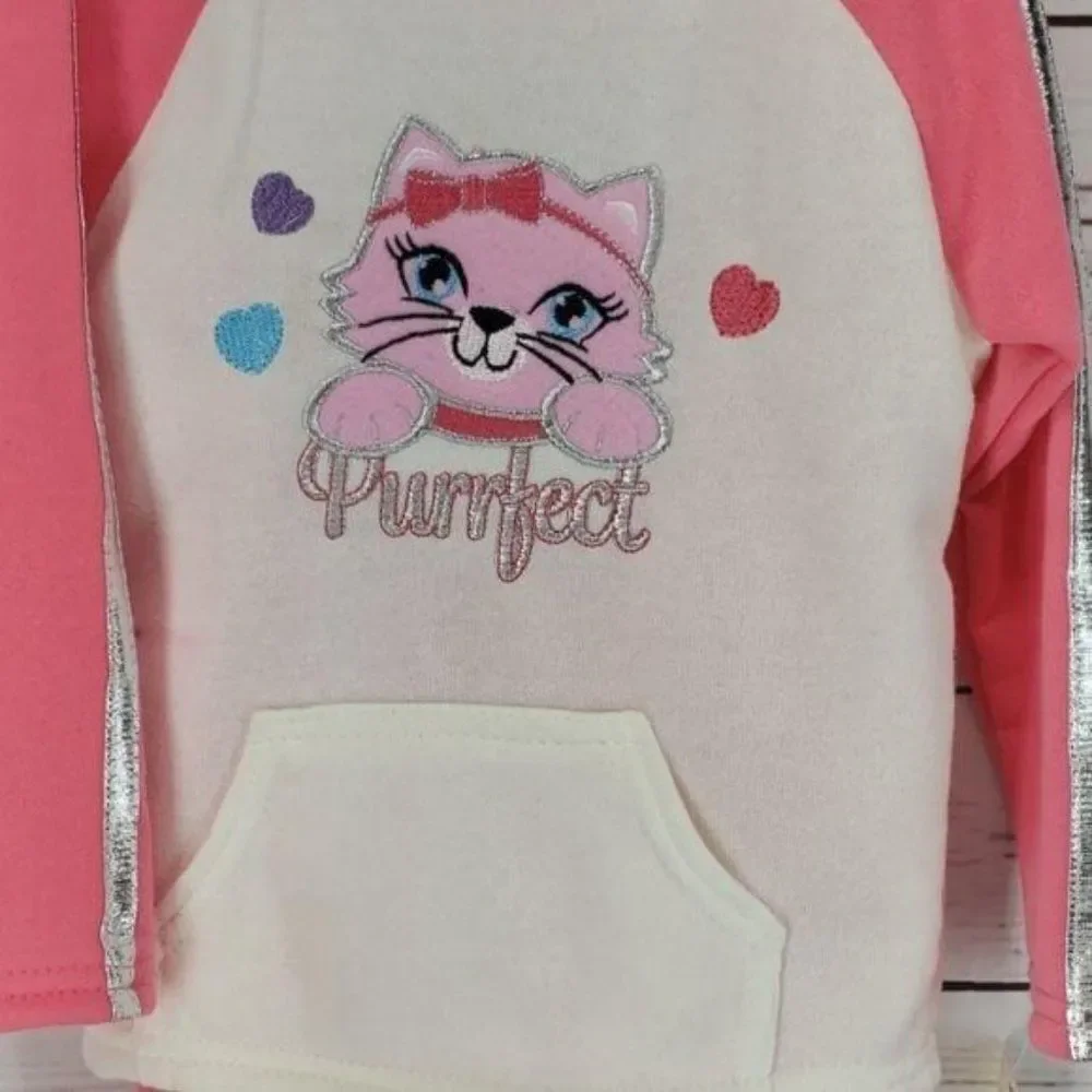 Swiggles Purrfect‎ cat fleece sweatsuit outfit 2pc